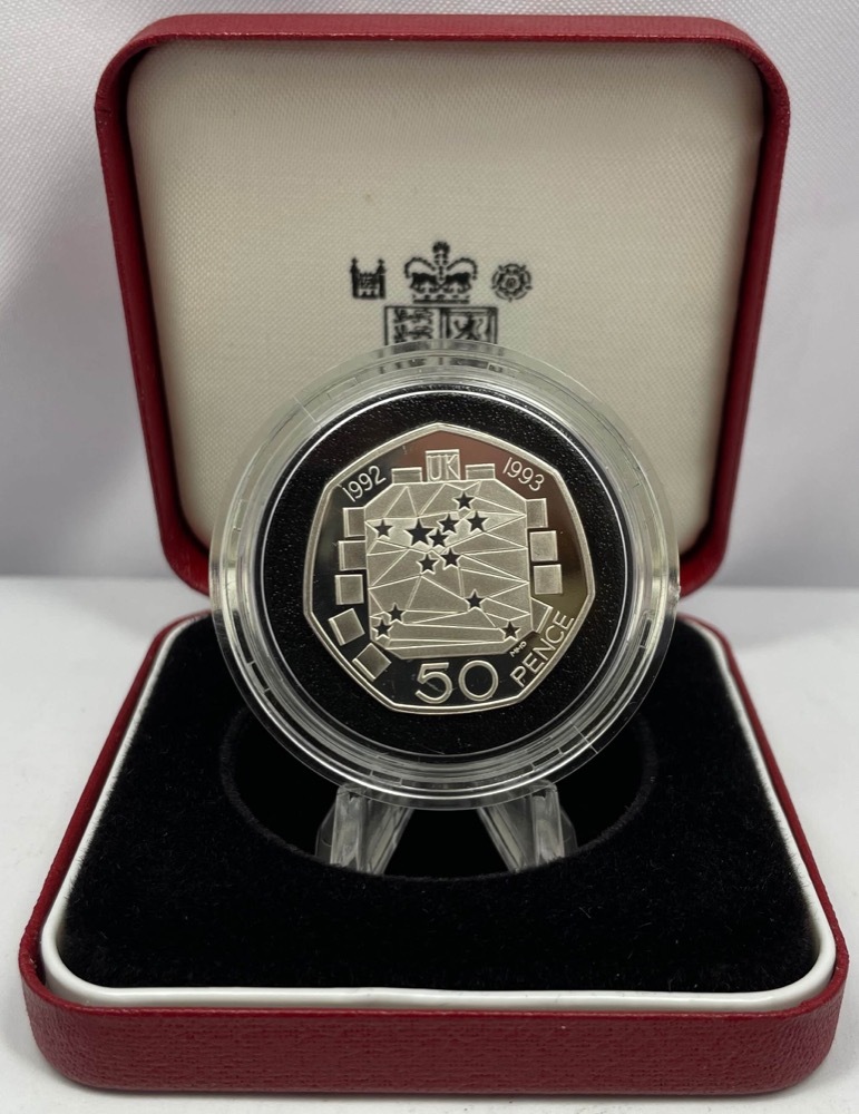 1992-1993 United Kingdom Silver Proof Piedfort 50 Pence Coin  product image