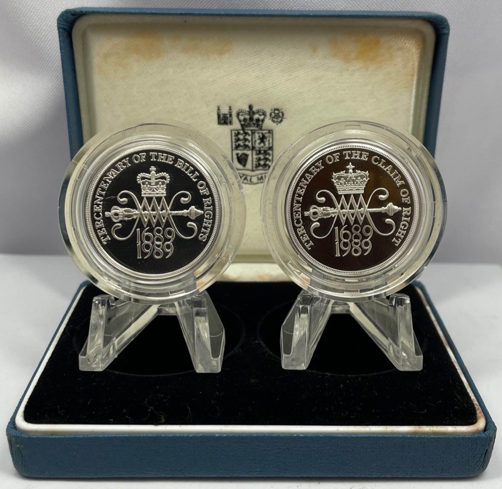 1989 United Kingdom 2 Pound Silver Proof 2 Coin Set product image