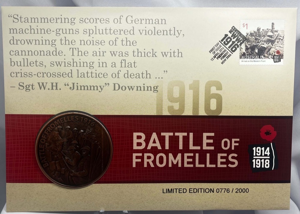 2016 Battle of Fromelles Medallion Cover product image