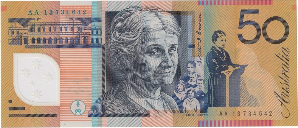 2013 $50 Note Stevens/Parkinson AA13 First Prefix R522bF Uncirculated product image
