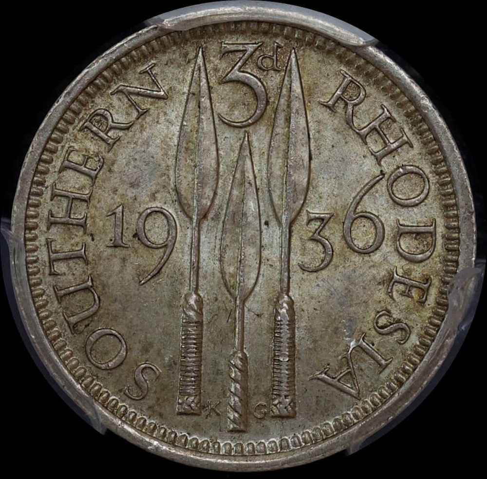 Southern Rhodesia 1936 Threepence Choice Unc PCGS MS63 product image