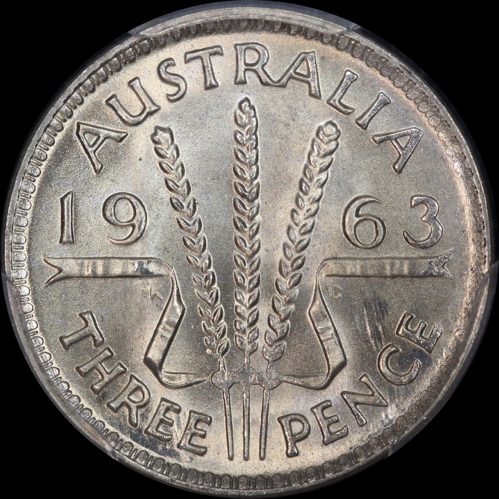 1963 Threepence Gem Unc (PCGS MS67) product image
