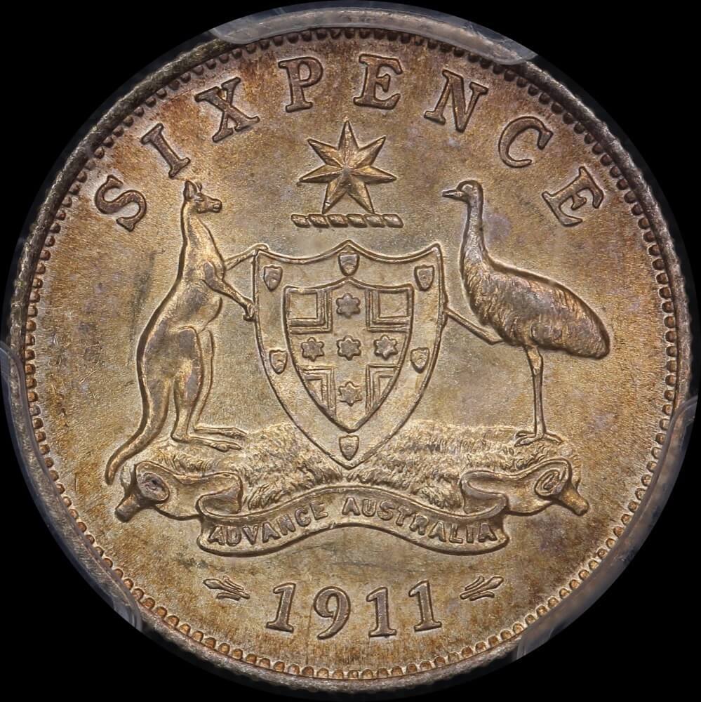 1911 Sixpence Choice Unc (PCGS MS64) Ex Borg collection product image