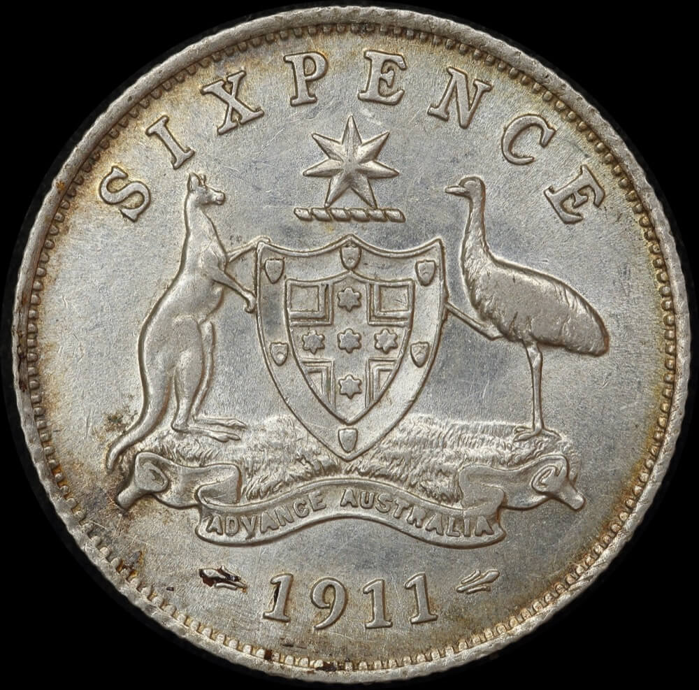 1911 Sixpence good EF product image