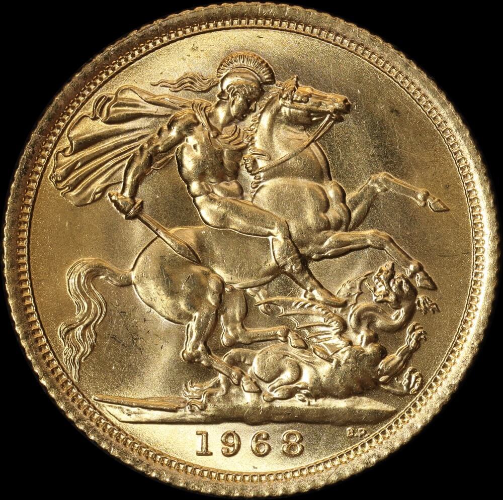 Great Britain 1968 Gold Sovereign Elizabeth II about Unc product image