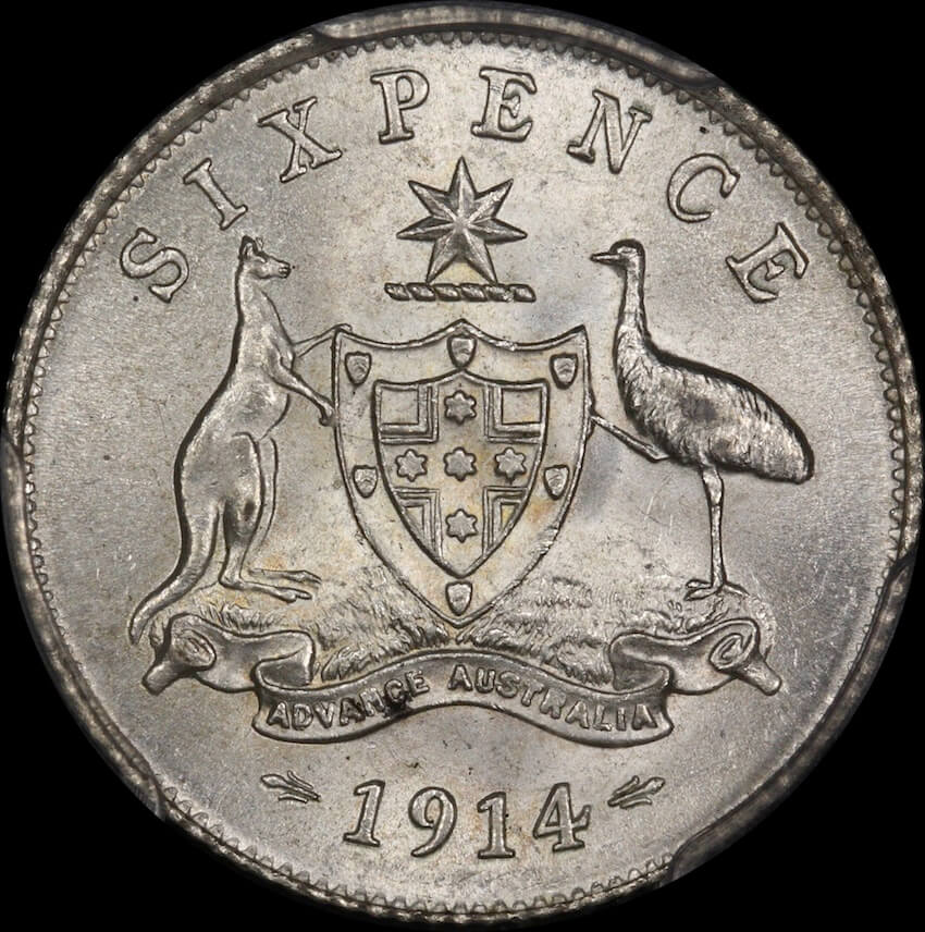 1914 Sixpence Choice Unc (PCGS MS63) product image