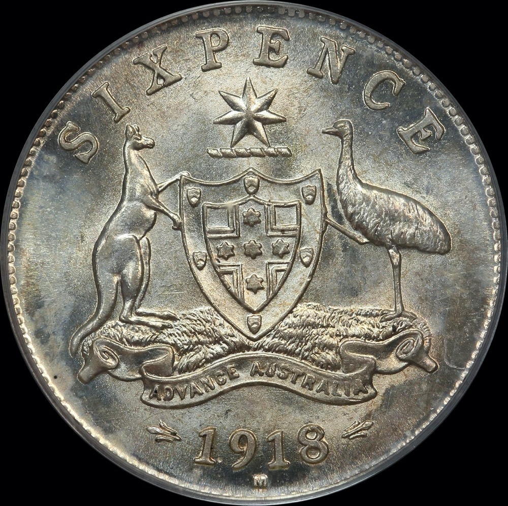 1918 Sixpence Choice Unc (PCGS MS64) product image