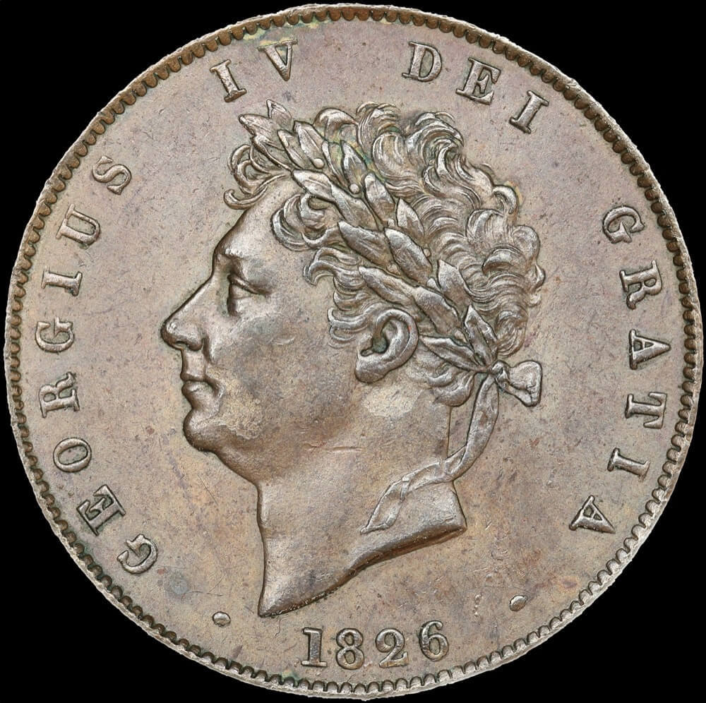 1826 Copper Halfpenny George IV good EF product image