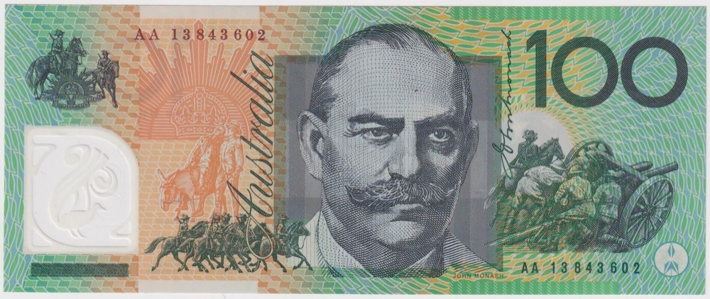 2013 $100 Note Stevens / Parkinson AA13 First Prefix R622aF Uncirculated product image