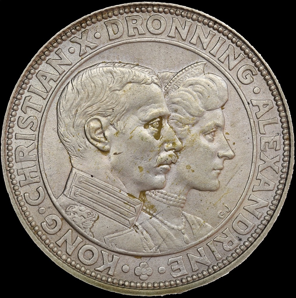 Denmark 1923 Silver 2 Kroner KM#821 Uncirculated product image