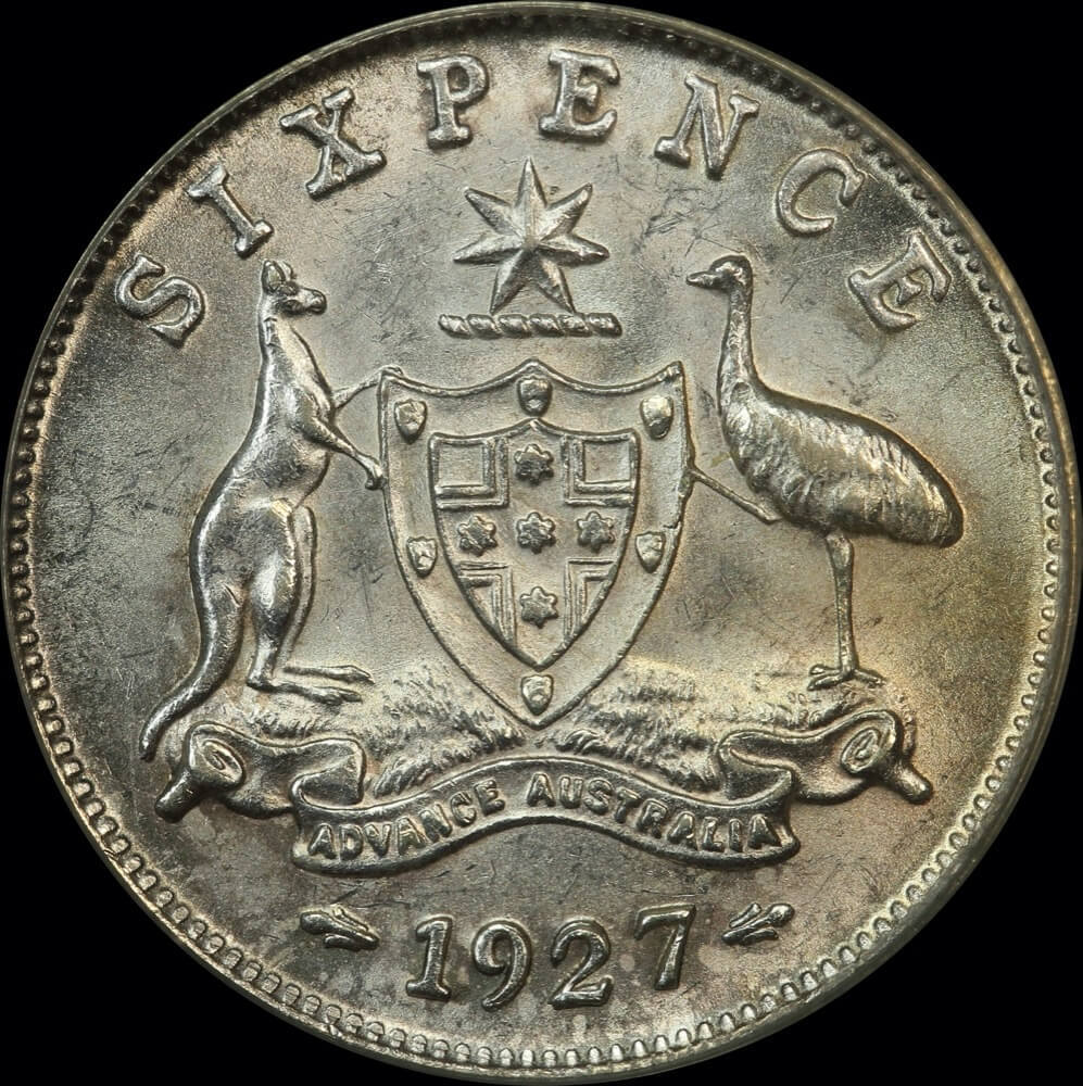1927 Sixpence Unc (PCGS MS62) product image