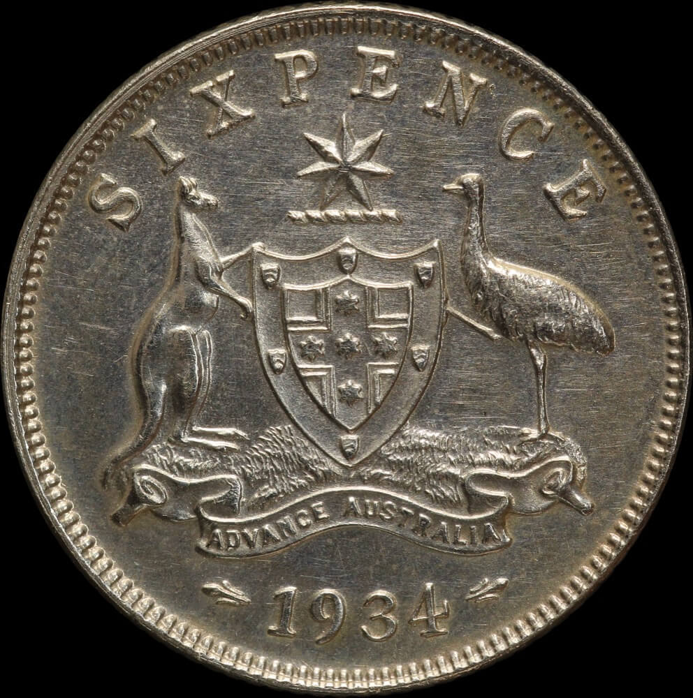 1934 Sixpence about Unc product image