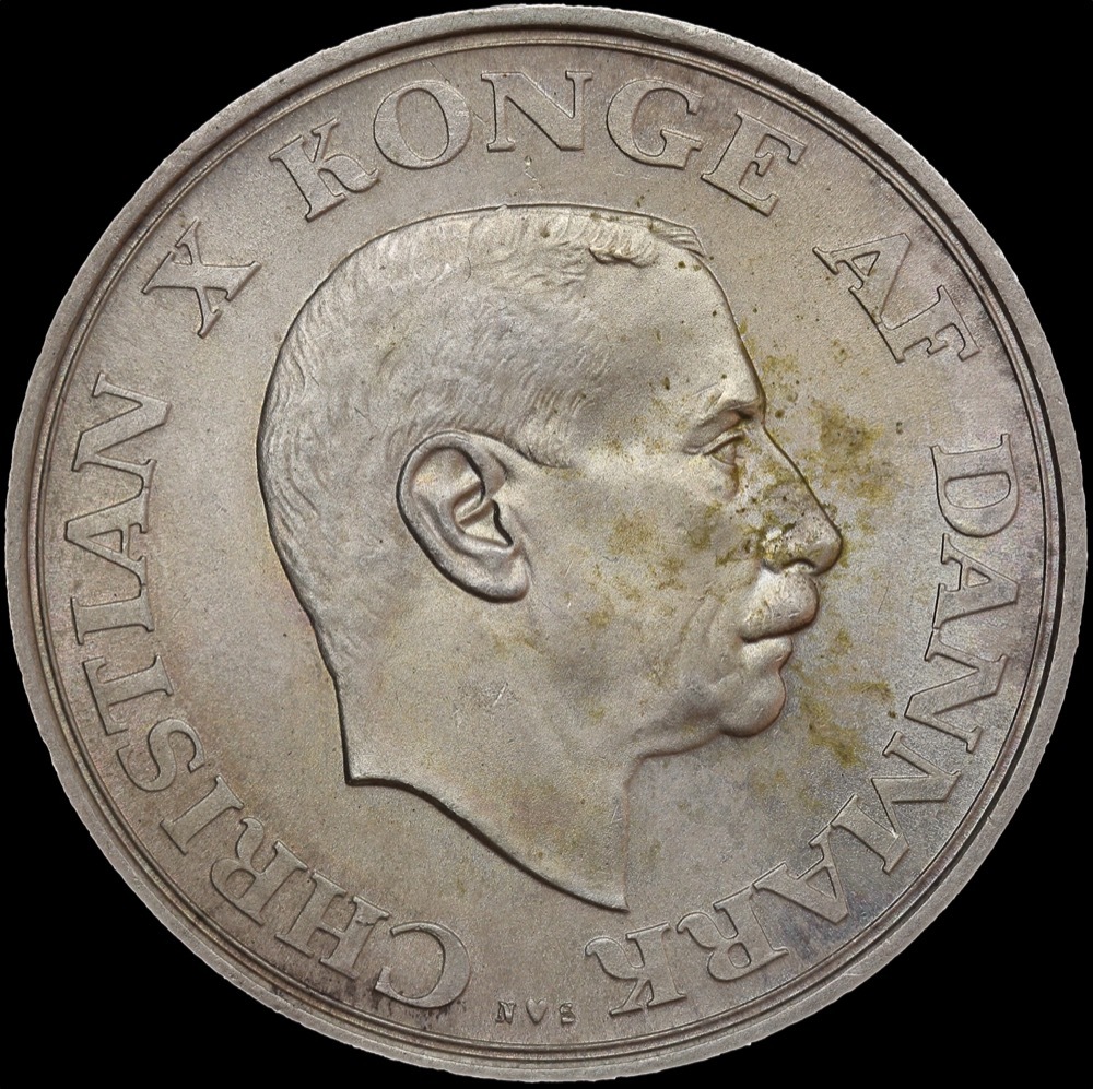 Denmark 1937 Silver 2 Krone KM#830 Uncirculated product image