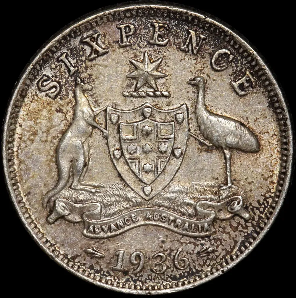 1936 Sixpence about Unc product image