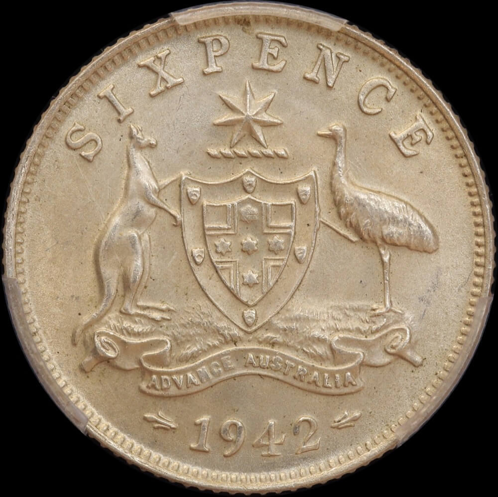 1942 Sixpence Choice Unc (PCGS MS64) product image
