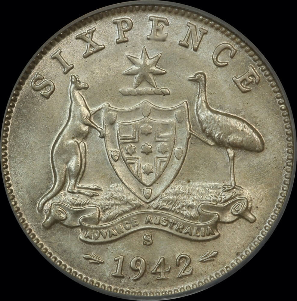 1942-S Sixpence Choice Unc (PCGS MS64) product image