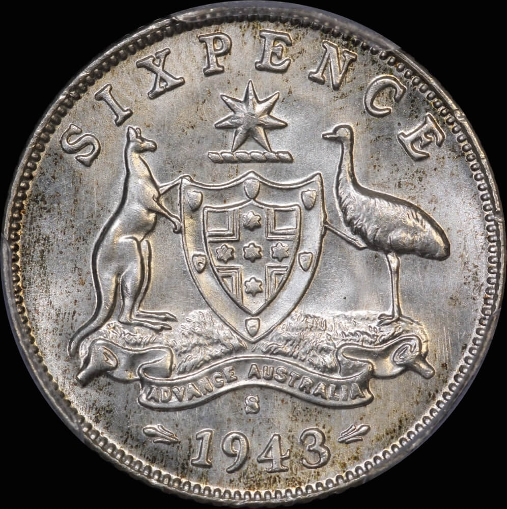 1943-S Sixpence Choice Unc (PCGS MS64) product image