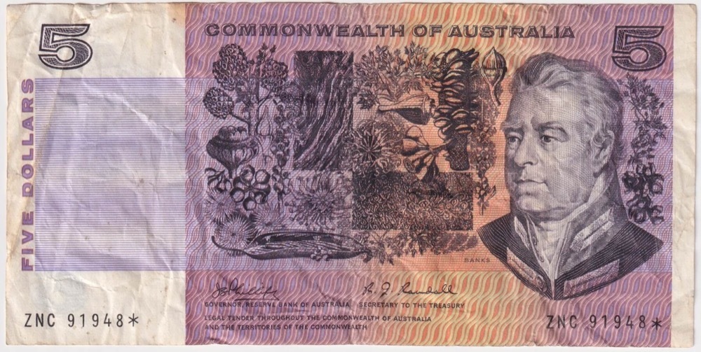 1969 $5 Note Star Note Phillips/Randall R203S Fine product image