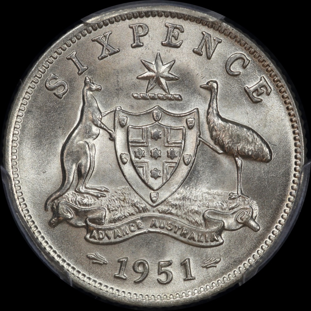 1951 Sixpence Gem Unc (PCGS MS65) product image