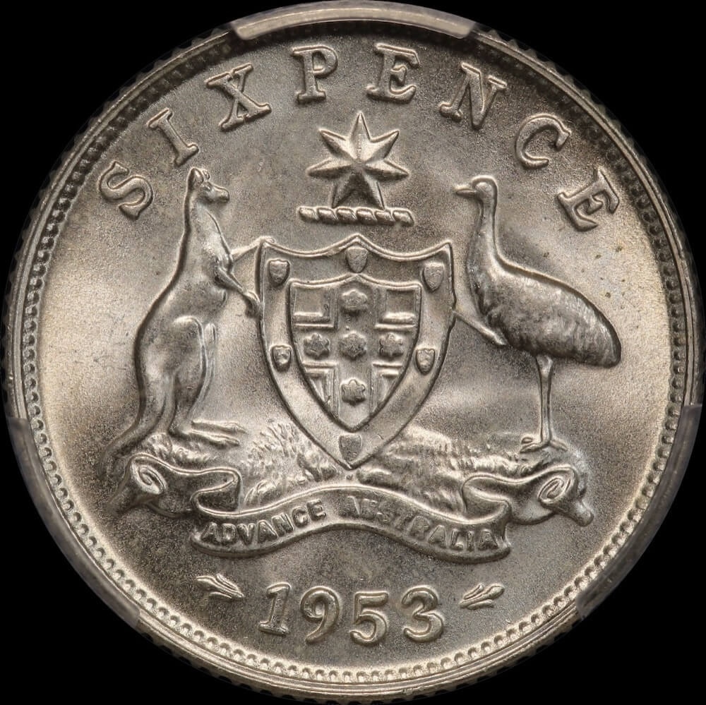 1953 Sixpence Choice Unc (PCGS MS64) product image