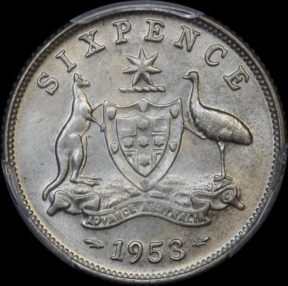 1953 Sixpence Choice Unc (PCGS MS64) product image