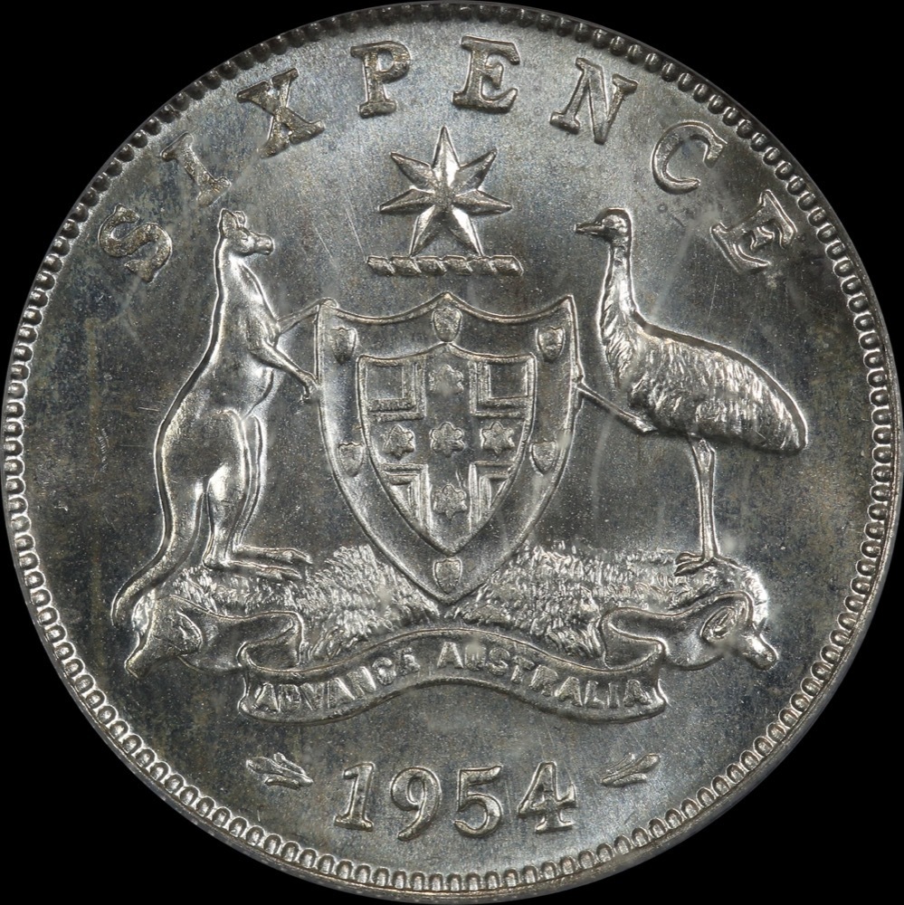 1954 Sixpence Choice Unc (PCGS MS64) product image