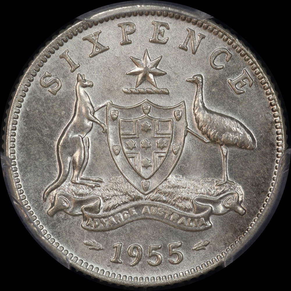 1955 Sixpence Gem Unc (PCGS MS 66) product image