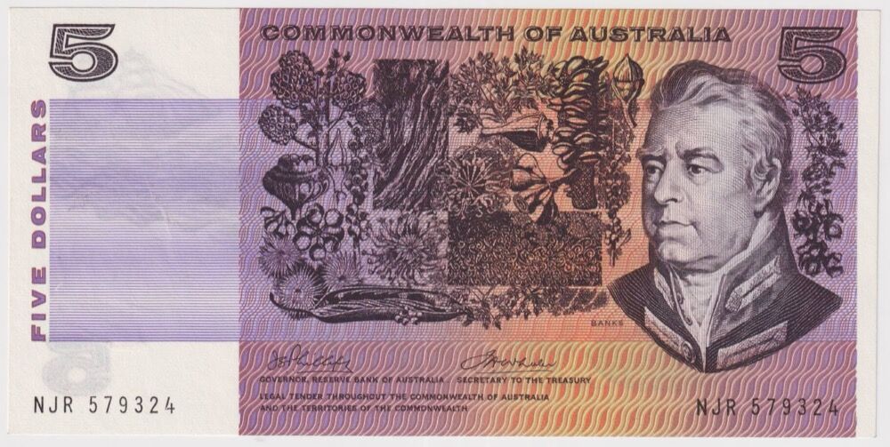 1972 $5 Note Commonwealth of Australia Phillips/Wheeler R204 Uncirculated product image