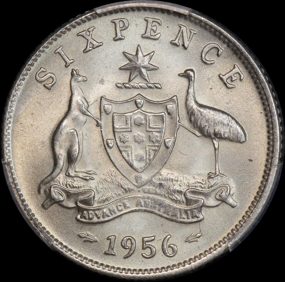 1956 Sixpence Choice Unc (PCGS MS63) product image
