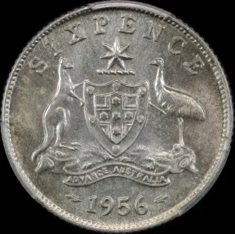 1956 Sixpence Choice Unc (PCGS MS63) product image