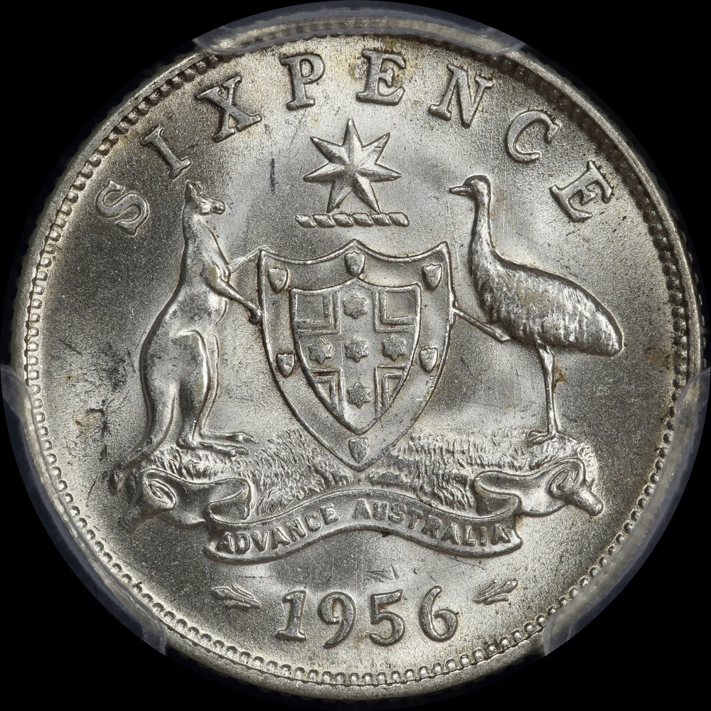 1956 Sixpence Unc (PCGS MS62) product image