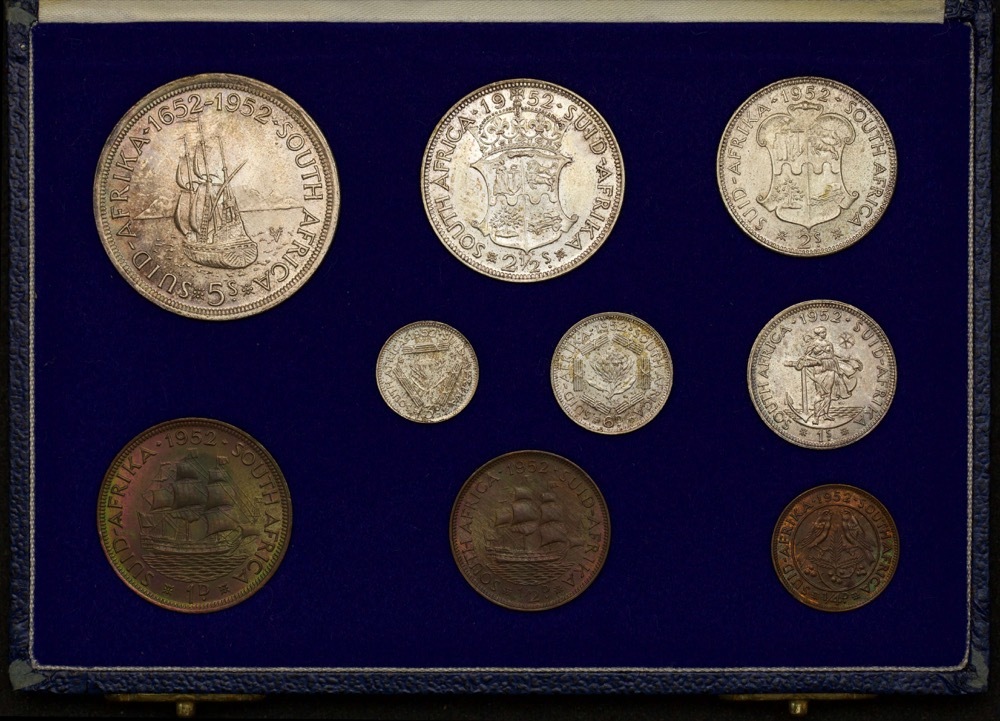 South Africa 1952 Short Uncirculated Coin Set (9) product image