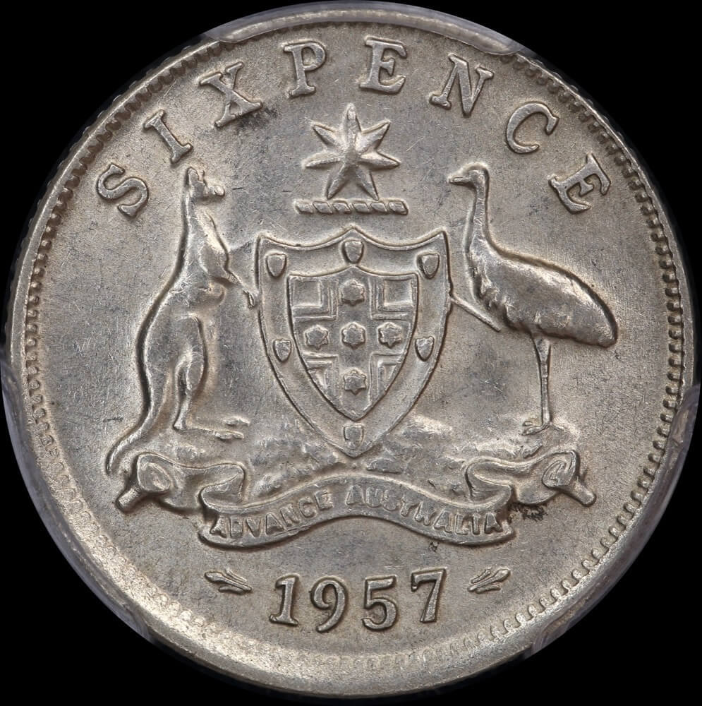 1957 Sixpence Unc (PCGS MS62) product image