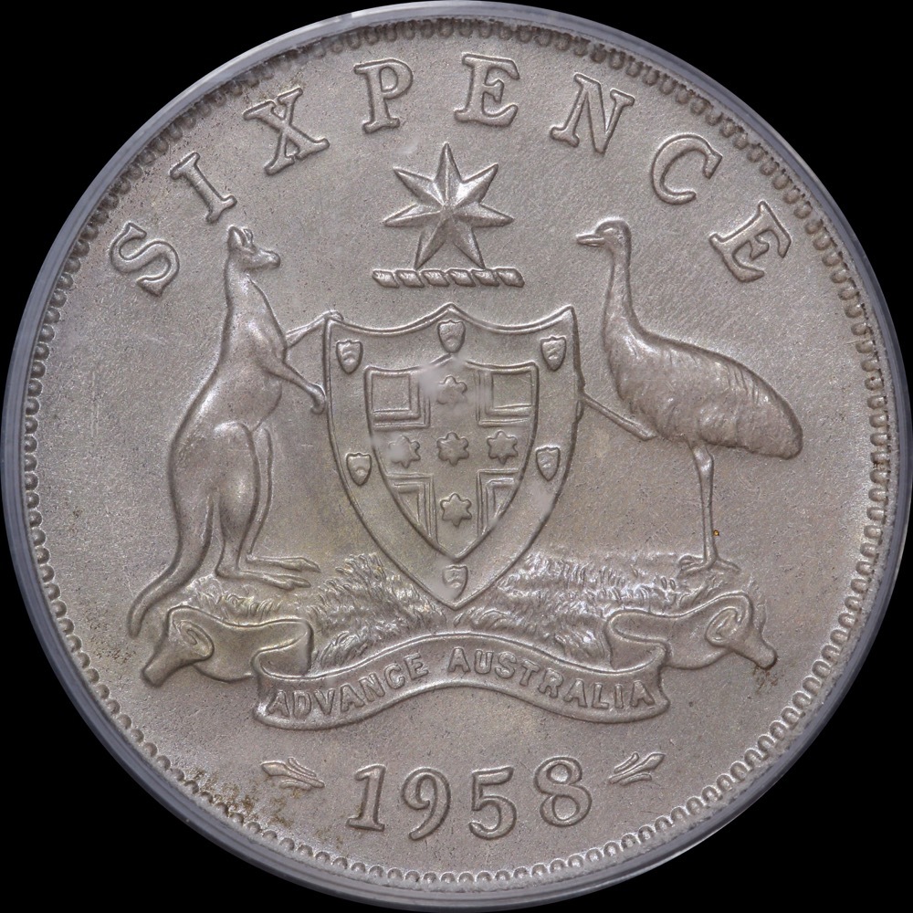 1958 Melbourne Proof Sixpence PCGS PR63 product image