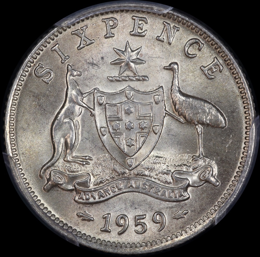 1959 Sixpence Choice Unc (PCGS MS63) product image