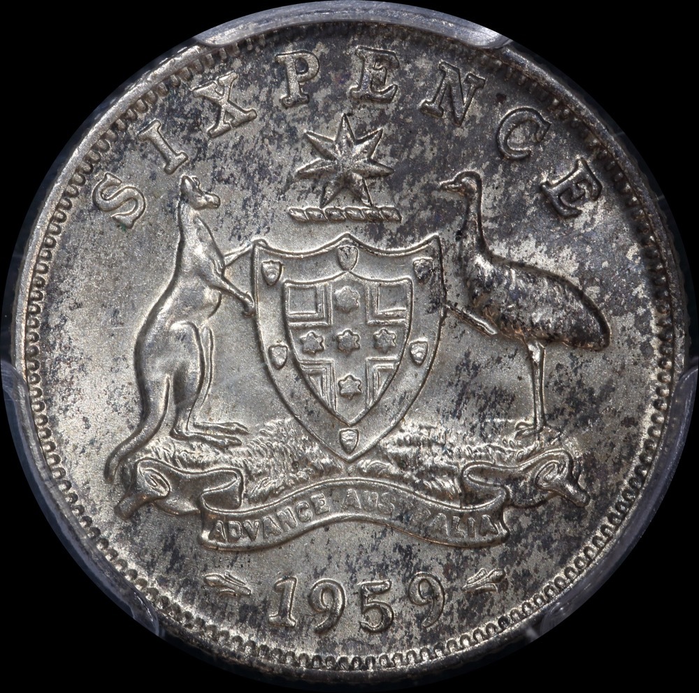 1959 Sixpence Gem Unc (PCGS MS65) product image