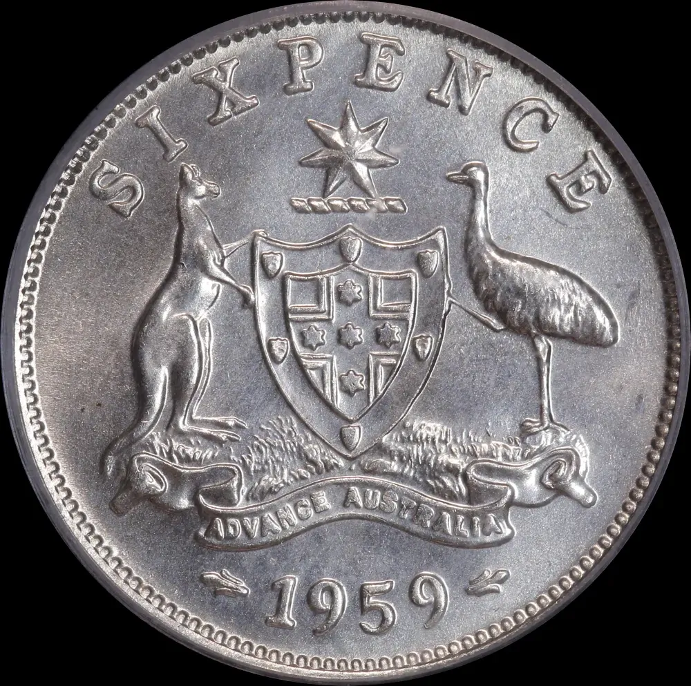 1959 Sixpence Gem Unc (PCGS MS65) product image