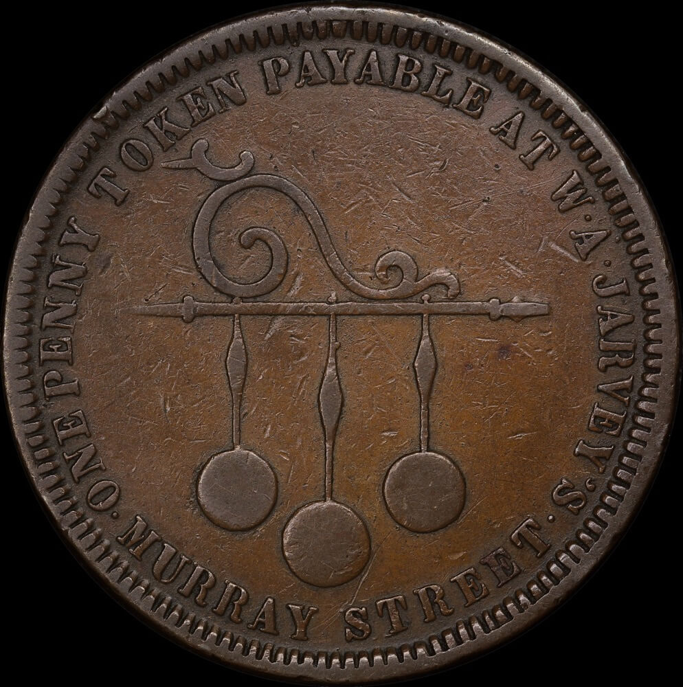 Undated Copper Penny Token Jarvey A300 good Fine product image