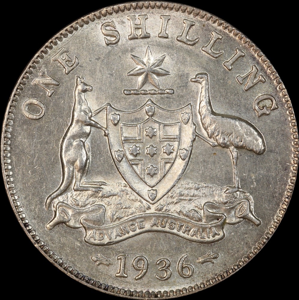 1936 Shilling about Unc product image