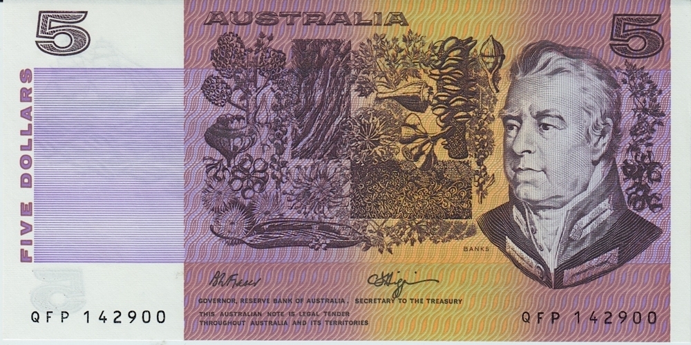1990 $5 Note Fraser/Higgins R212 Uncirculated product image