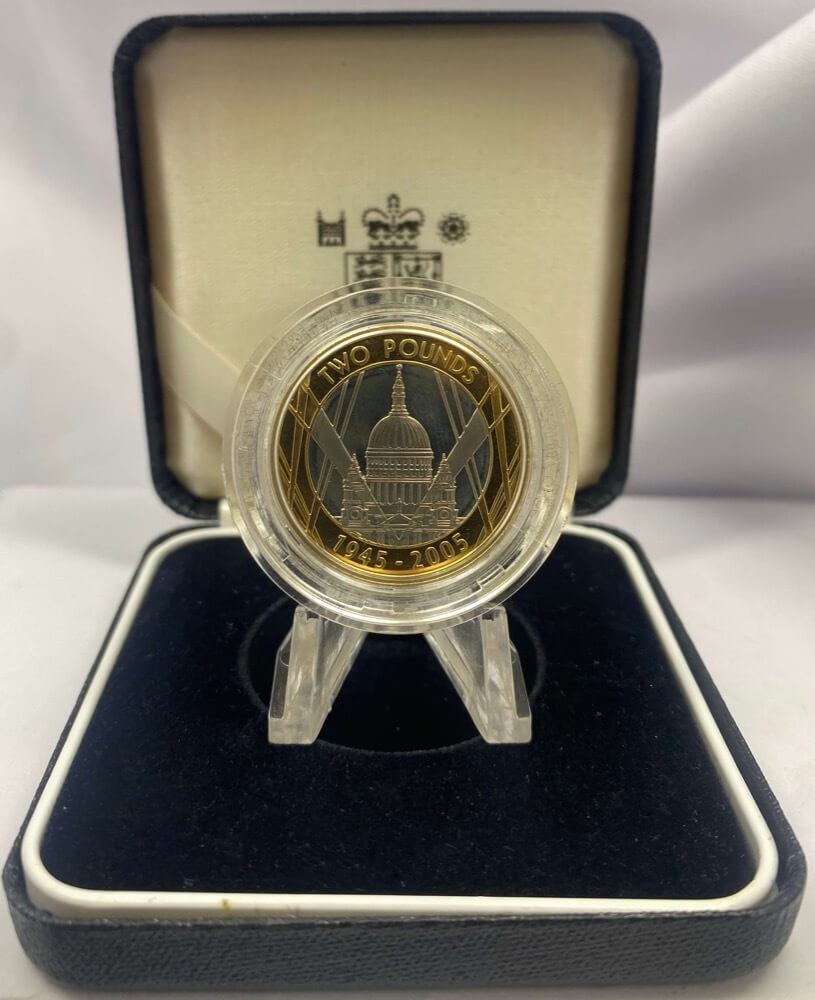 2005 United Kingdom Silver Proof Piedfort 2 Pound Coin - 60th Anniversary of WWII product image