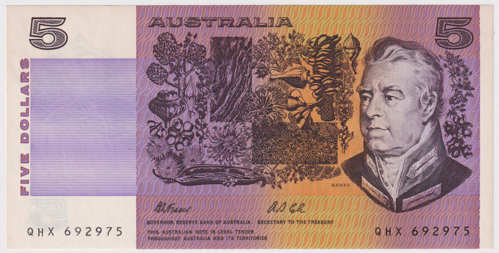 1991 $5 Note Paper Fraser/Cole R213 Uncirculated product image