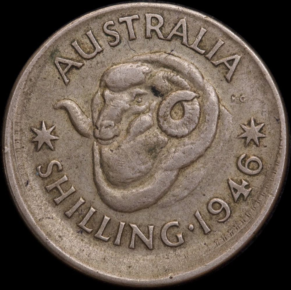 1946 Shilling 2.80mm Offstrike Error about VF product image
