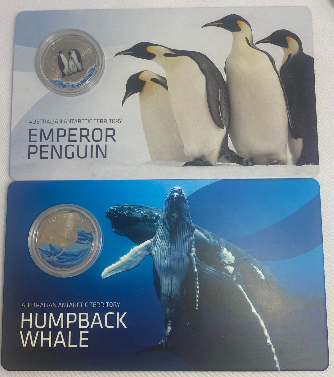 2023 Coloured 50 Cent Pair Uncirculated Emperor Penguin & Humpback Whale product image