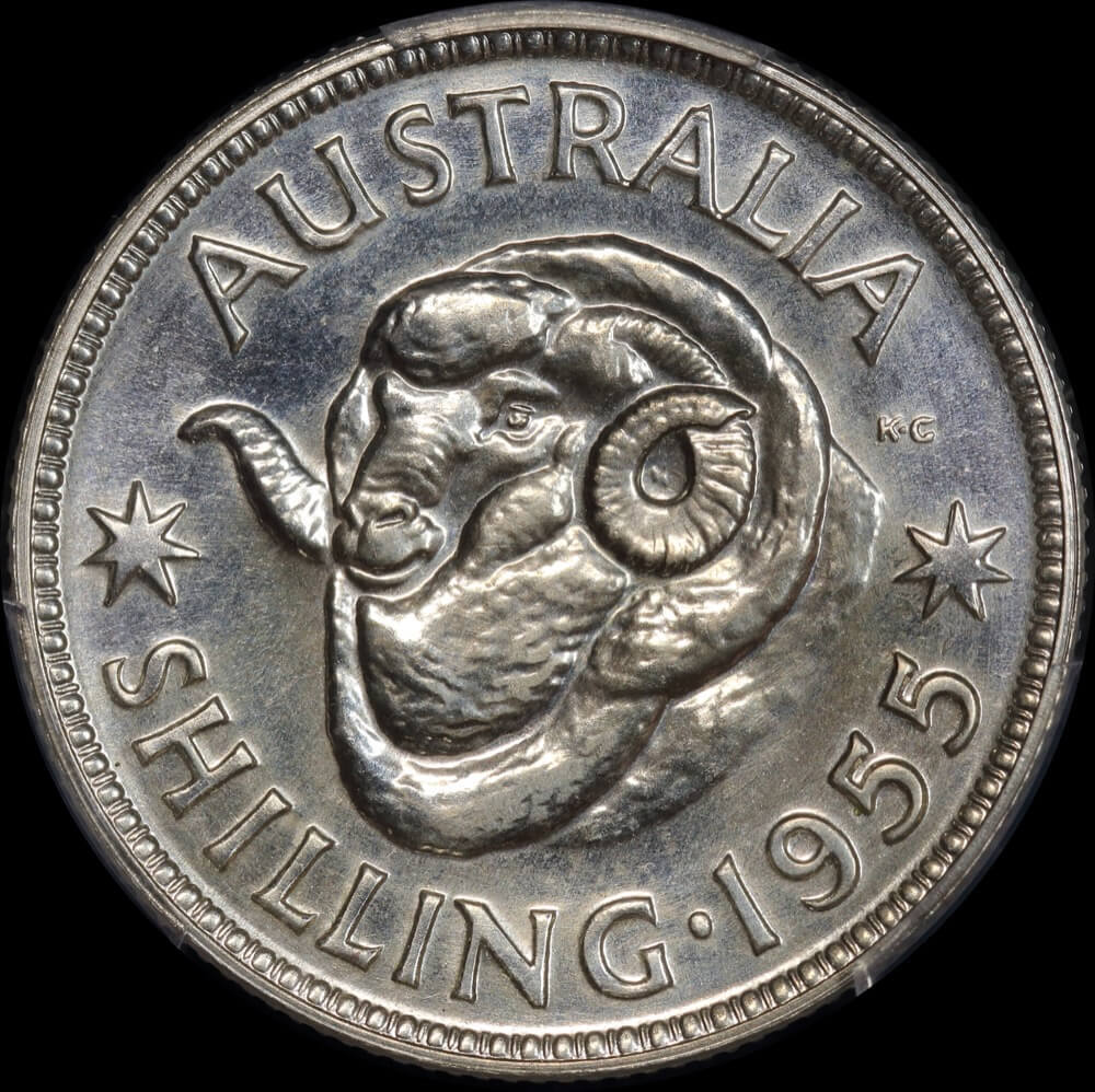 1955 Melbourne Proof Shilling PCGS PR65 product image
