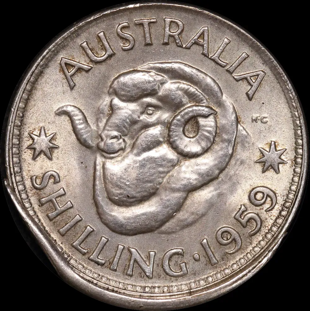 1959 Shilling Offstrike Error about Unc product image