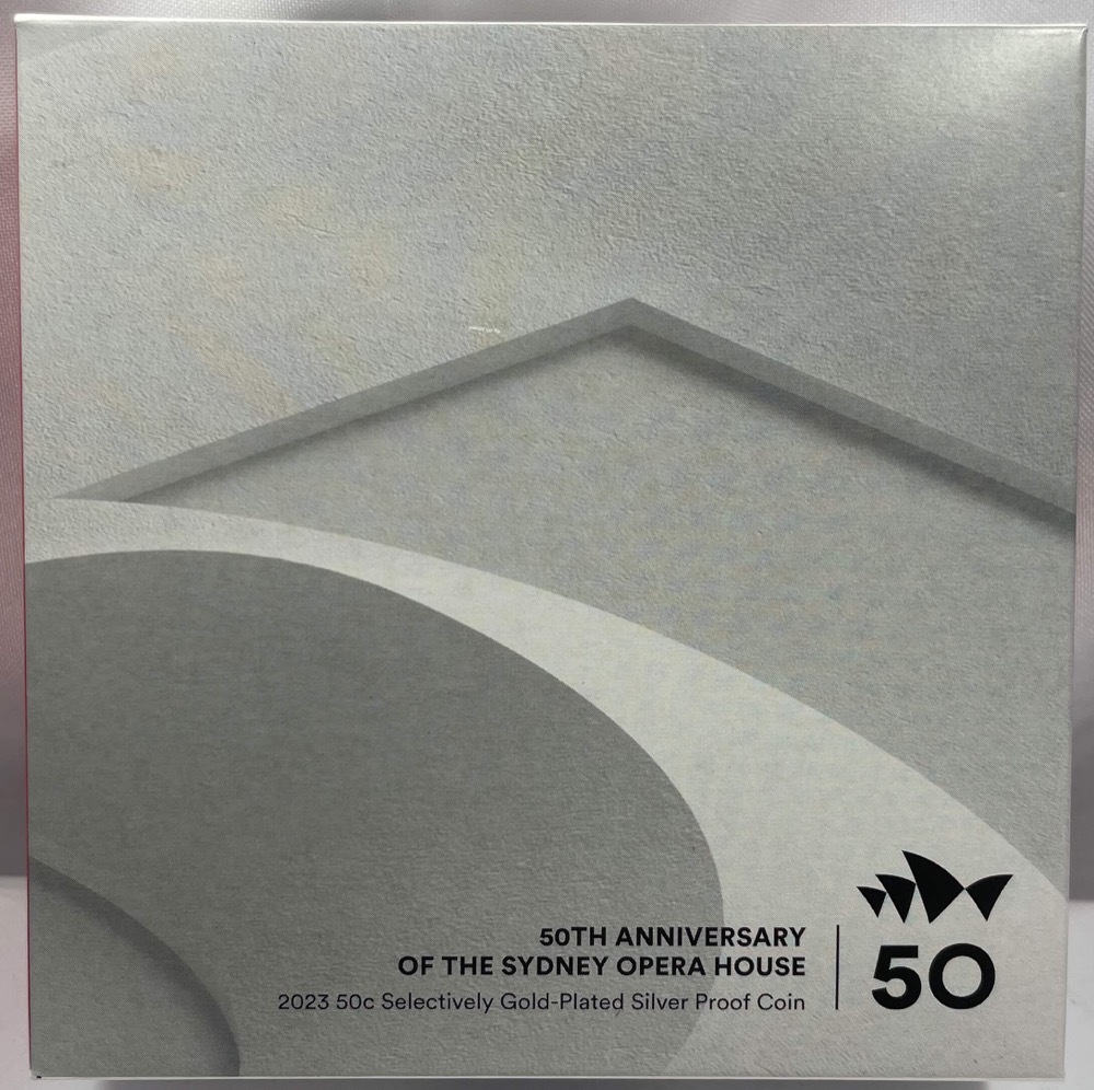 2023 50 Cent Selectively Gold Plated Silver Proof Coin - Sydney Opera House 50th Anniversary product image