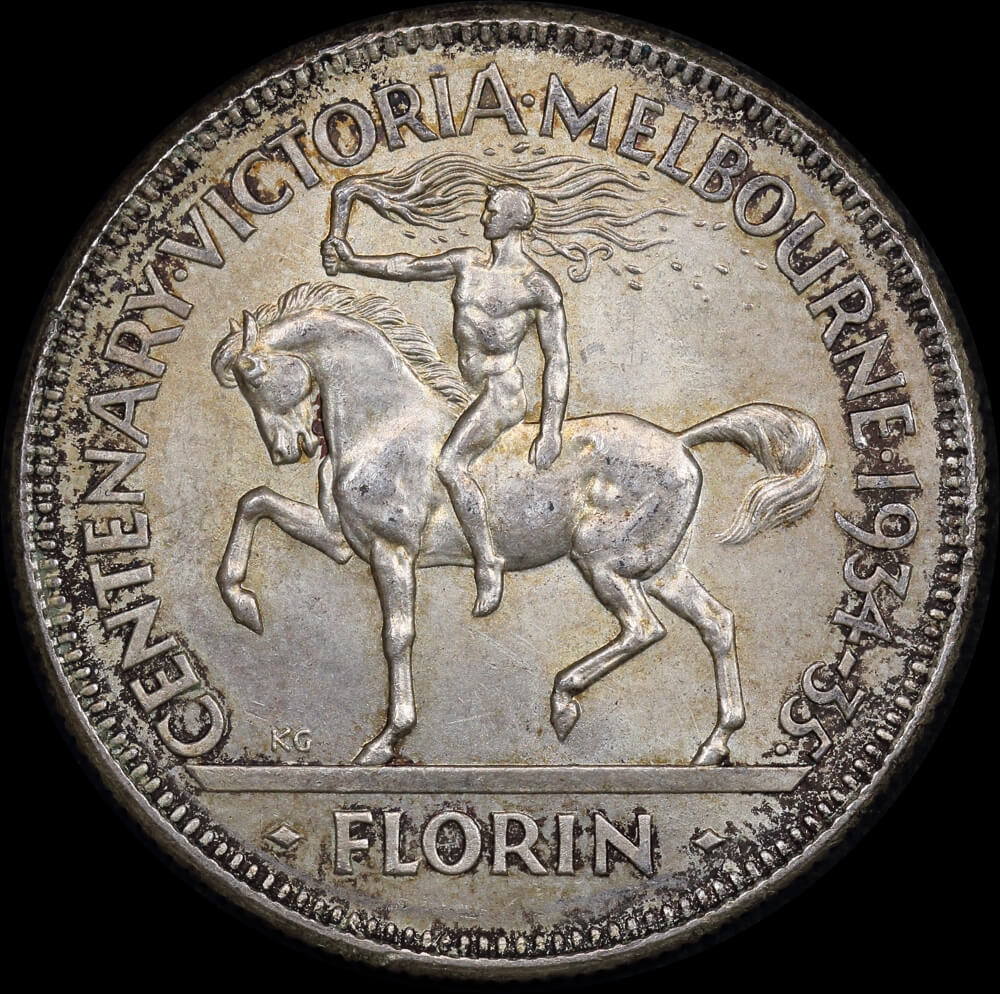 1934/5 Florin Melbourne Centenary good EF product image