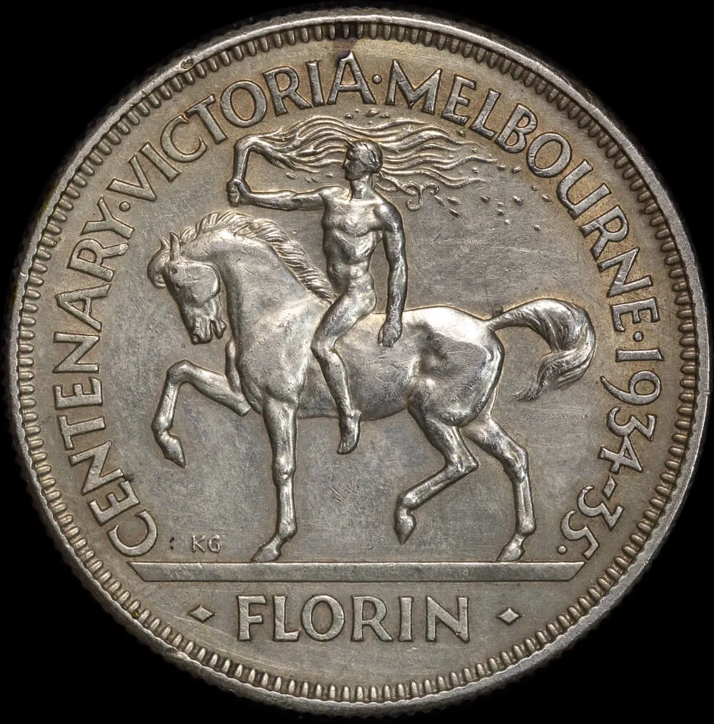 1934/5 Florin Melbourne Centenary good VF product image