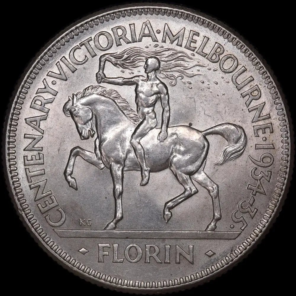コレクション CENTENARY VICTORIA MELBOURNE 1934-35 Coin - Florin (2 Shillings), Centenary of Victoria